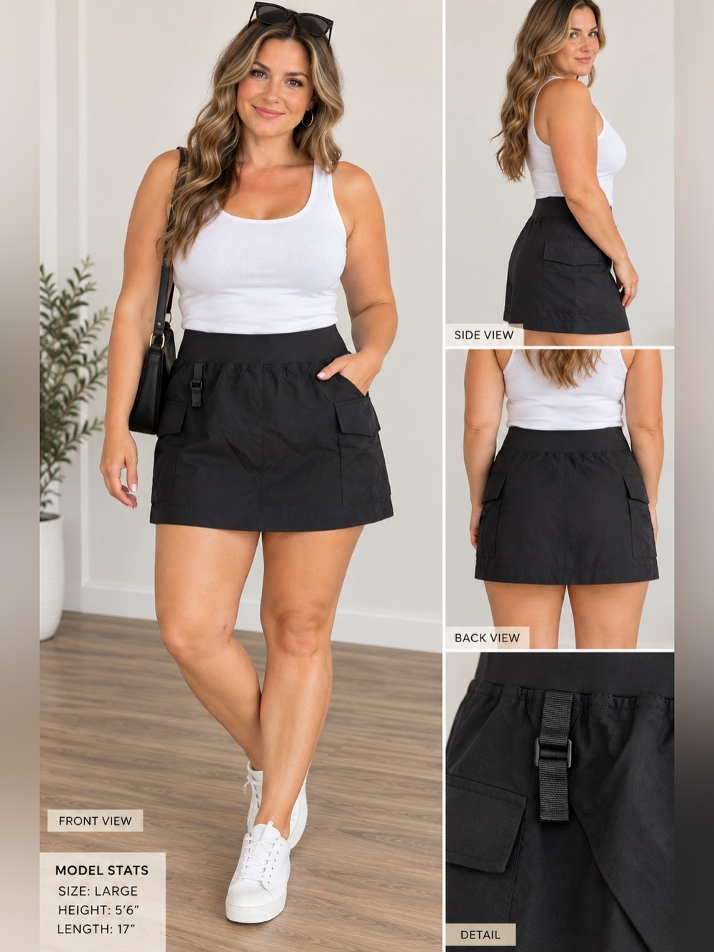 Halara Active 2-in-1 Hiking Cargo Skort • Large